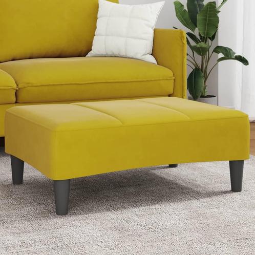vidaXL Voetenbank 77x55x31 cm fluweel geel, Huis en Inrichting, Zetels | Voetbanken en poefs, Nieuw, Verzenden