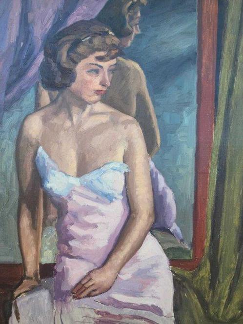 École européenne (XX) - La bailarina - NO RESERVE, Antiek en Kunst, Kunst | Schilderijen | Klassiek