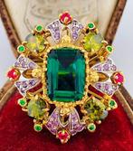 Zonder minimumprijs - Ring - 9 kt. Geel goud, Zilver, Nieuw