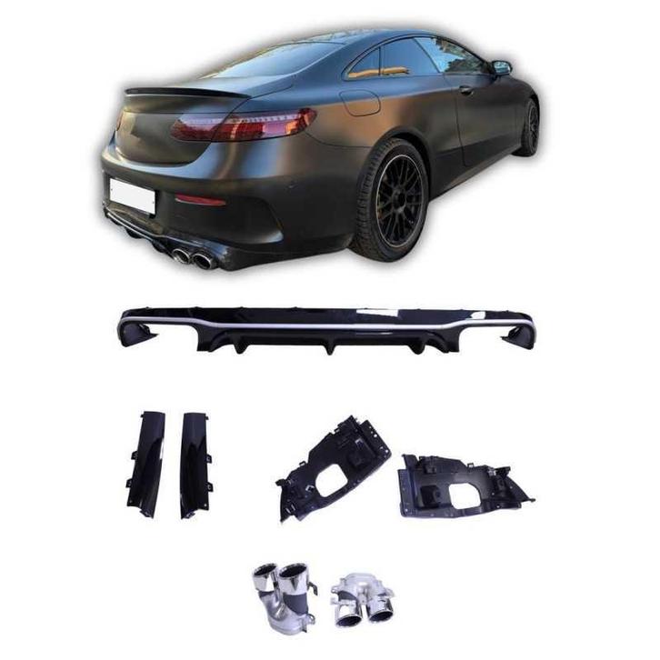 Diffuser glanzend zwart met zilveren rand, voor mercedes e c, Auto-onderdelen, Carrosserie