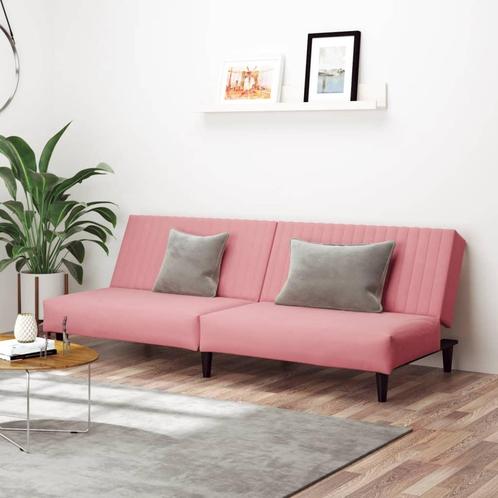 vidaXL Slaapbank 2-zits fluweel roze, Huis en Inrichting, Zetels | Zetels, Nieuw, Verzenden