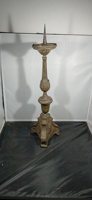 Kandelaber - Messing, Hout - Grote kerkelijke kroonluchter -, Antiek en Kunst, Kunst | Niet-Westerse kunst