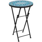 Bijzettafel - Mozaïek Design - Weerbestendig - Blauw, Tuin en Terras, Ophalen of Verzenden, Nieuw