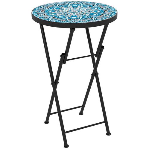 Bijzettafel - Mozaïek Design - Weerbestendig - Blauw, Tuin en Terras, Tuinsets en Loungesets, Nieuw, Ophalen of Verzenden