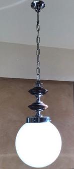 Plafondlamp - metaal glas hout, Antiquités & Art, Antiquités | Éclairage
