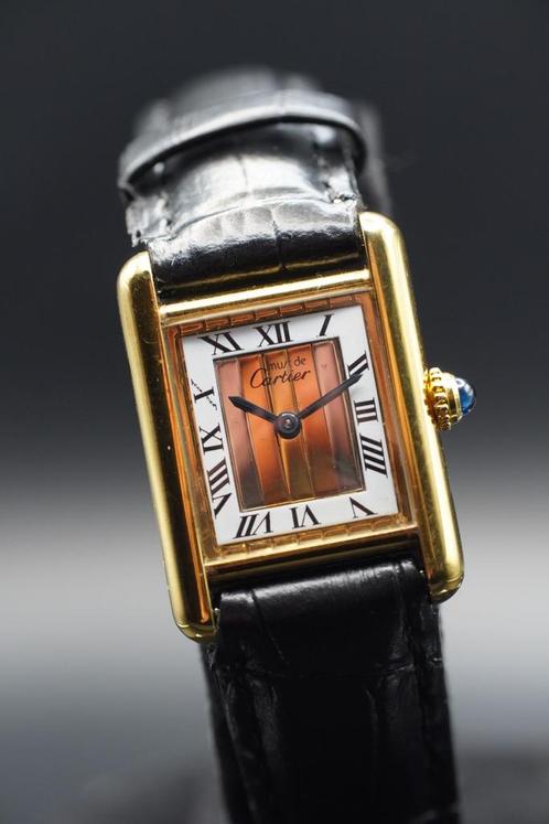 Cartier Tank Vermeil 5057001 uit 1990, Handtassen en Accessoires, Horloges | Dames, Verzenden