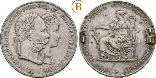 Doppelgulden auf die zilverhochzeit mit Sissi 1879 Habsbu..., Postzegels en Munten, Munten | Europa | Niet-Euromunten, België