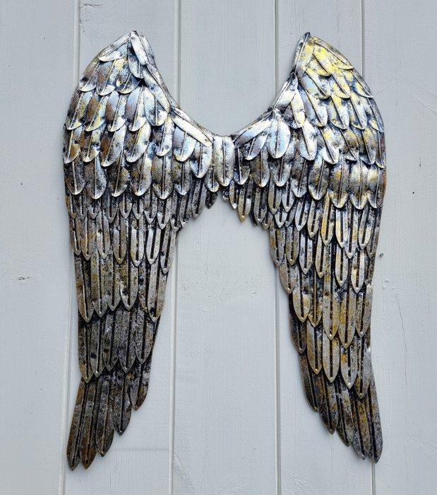 Decoratief ornament - Europa - Koppel metalen vleugels - 80, Antiek en Kunst, Kunst | Designobjecten