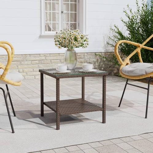 vidaXL Table dappoint marron 45x45x45 cm poly rotin et, Huis en Inrichting, Tafels | Salontafels, Verzenden