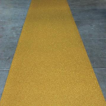 Gouden loper - Loper met gouden glitters - Witte loper, Ophalen of Verzenden