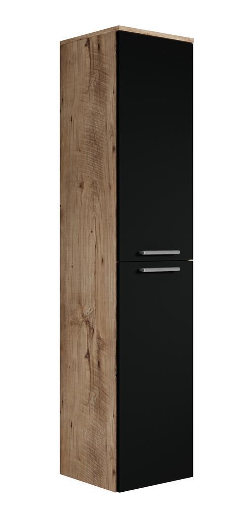 Badkamerkast Venus 30 x 30 x 160 cm Kastanje Eiken zwart, Doe-het-zelf en Bouw, Sanitair, Nieuw, Verzenden