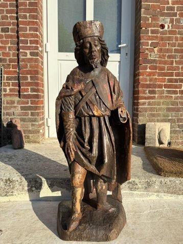 sculptuur, Saint Roch gothique lorrain - 94 cm - Hout