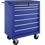 tectake Gereedschapswagen met 7 lades - blauw, Verzenden, Nieuw