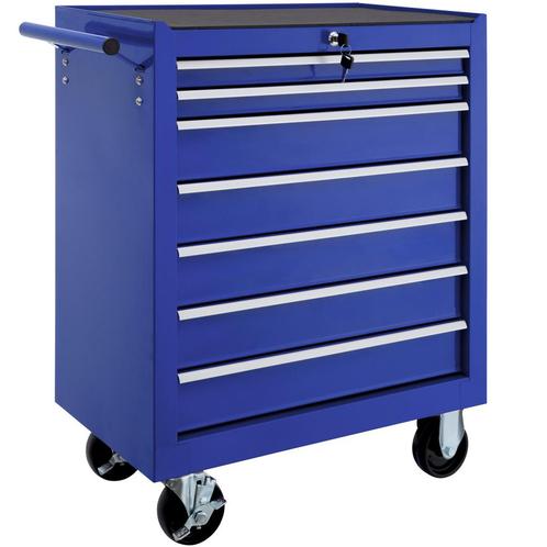 tectake Gereedschapswagen met 7 lades - blauw, Doe-het-zelf en Bouw, Gereedschap | Handgereedschap, Verzenden