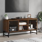 vidaXL Tv-meubel met glazen deuren 102x37x50 cm, Maison & Meubles, Armoires | Mobilier de télévision, Verzenden