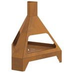 vidaXL Vuurplaats met Schouw 50x43x52 cm Weerbestendig Staal, Huis en Inrichting, Haarden, Verzenden, Nieuw