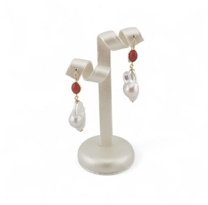 Koraal - Zilver - Oorbellen - Italiaanse ambacht, Antiek en Kunst, Curiosa en Brocante