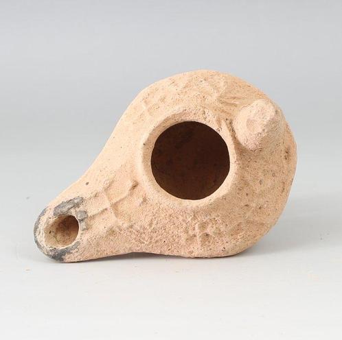 Byzantijns Terracotta Olie-lamp met christelijk kruis, Antiek en Kunst, Antiek | Overige Antiek