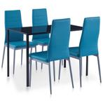 vidaXL 5-delige Eethoek blauw, Huis en Inrichting, Complete eetkamers, Verzenden, Nieuw