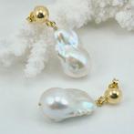 Parel - Zilver, Verguld - Oorbellen - PERLE BAROCCHE, Antiek en Kunst