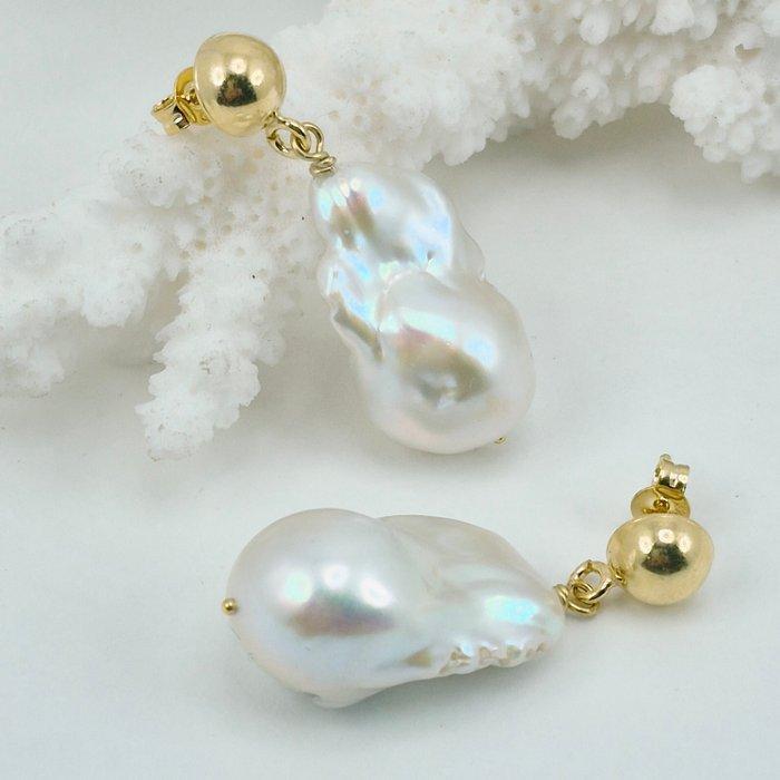 Parel - Zilver, Verguld - Oorbellen - PERLE BAROCCHE, Antiek en Kunst, Curiosa en Brocante