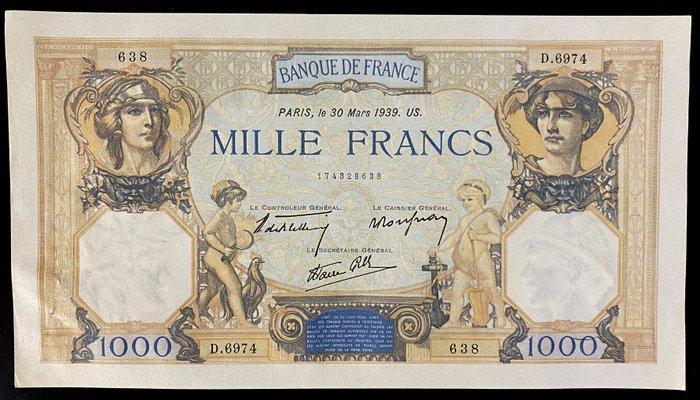 France. - 4 x 1000 Francs 30/03/1939 - Type Cerès et Mercure, Postzegels en Munten, Bankbiljetten | Europa | Niet-Eurobiljetten