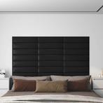 vidaXL Wandpanelen 12 st 1,08 m² 60x15 cm kunstleer zwart, Doe-het-zelf en Bouw, Platen en Panelen, Verzenden, Nieuw