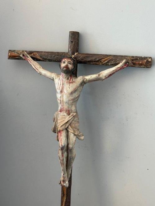 Sculpture, Christus Spaanse school / koloniaal - 82 cm -, Antiek en Kunst, Kunst | Niet-Westerse kunst