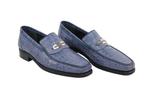 STEFANO RICCI RRP 4800€ Loafers – Indigo Blue 100% Alligator