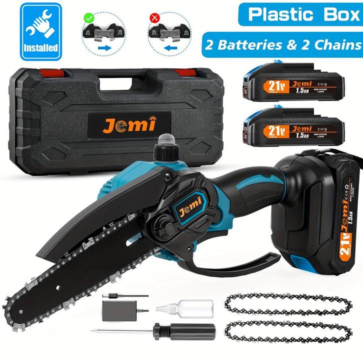 Mini kettingzaag - Elektrische snoeischaar - Met accu - Blau, Bricolage & Construction, Outillage | Scies mécaniques, Envoi