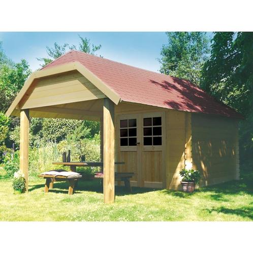 Cottage poolhouse in hout - cork 2980 x 2980 + 2654 mm 28 mm, Tuin en Terras, Tuinhuizen, Nieuw