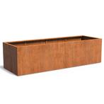 Cortenstaal plantenbak 3mm dik 350x100x80cm - Zonder bodem