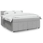 vidaXL Boxspring met matras stof lichtgrijs 180x200 cm, Verzenden