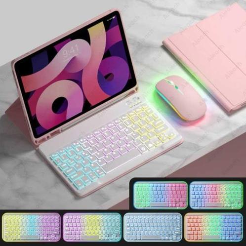 RGB Toetsenbord Hoes en Muis voor iPad 9.7 - QWERTY, Telecommunicatie, Mobiele telefoons | Hoesjes en Screenprotectors | Overige merken