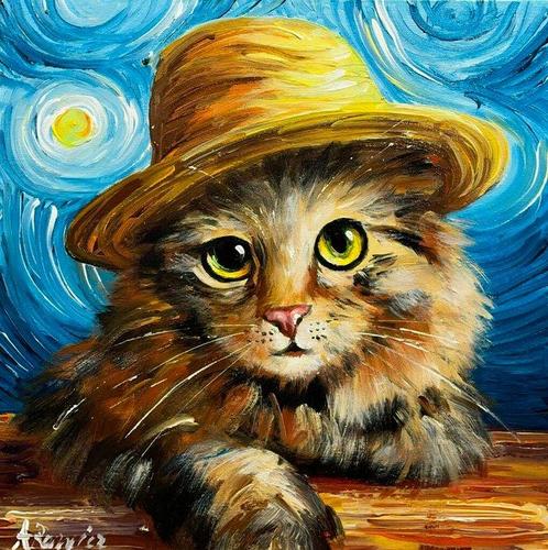 Adam Rawicz - Cat, Antiquités & Art, Art | Peinture | Moderne