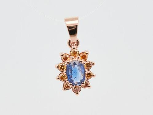 Zonder Minimumprijs - Hanger 14 kt. -  0.33ct. tw. Saffier, Handtassen en Accessoires, Antieke sieraden