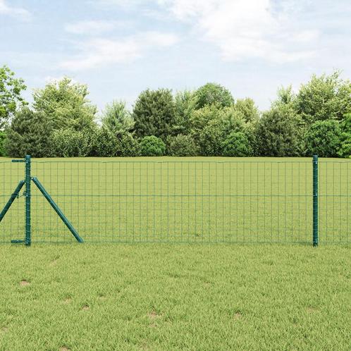 vidaXL Euro Hek Groen 0.8x25 m Staal, Tuin en Terras, Tuinhekken en Hekwerk, Nieuw, Verzenden