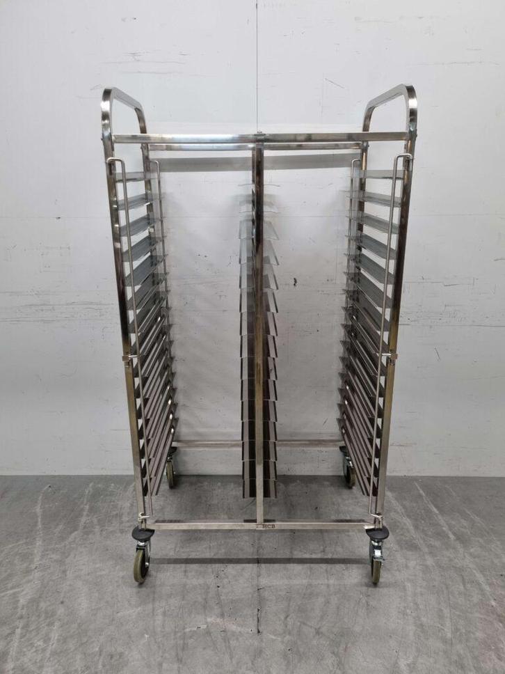 Chariot à double étagère en acier inoxydable 30 x 60/40 cm, Articles professionnels, Horeca | Autre, Envoi