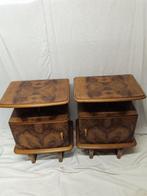 Table de chevet - Ronce de noyer - Paire de tables de nuit