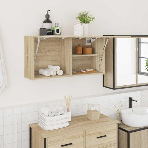 vidaXL Badkamerwandkast 80x25x40 cm bewerkt hout sonoma, Huis en Inrichting, Tafels | Kaptafels, Nieuw, Verzenden
