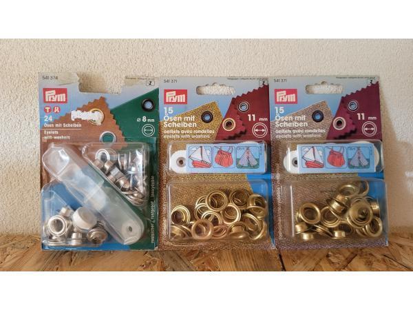Veiling - 3x Eyelets with washers PRYM 541371 5413743, Hobby en Vrije tijd, Naaien en Fournituren, Nieuw