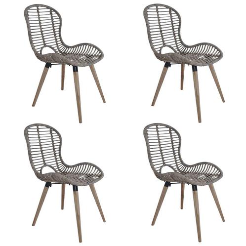 vidaXL Chaises à manger lot de 4 marron rotin naturel, Maison & Meubles, Chaises, Neuf, Envoi