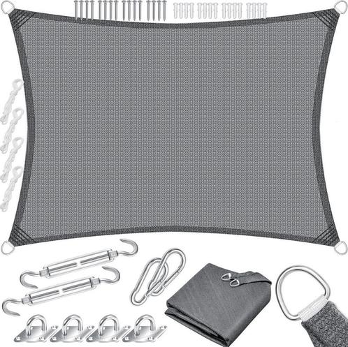 KESSER® Schaduwdoek 2x3m - Zonnezeil - Waterafstotend - Grij, Huis en Inrichting, Woonaccessoires | Overige, Verzenden