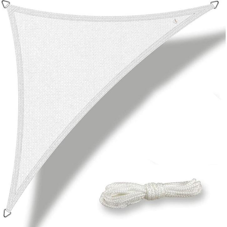 Zonnezeil - schaduwdoek - zonnescherm - 3x3x3 meter - wit, Tuin en Terras, Zonneschermen, Verzenden