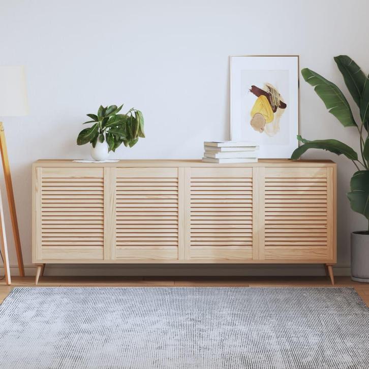 vidaXL Kastdeuren met lamellen 4 st 61,5x49,4 cm massief, Bricolage & Construction, Serrurerie de bâtiment & Dispositif de fermeture