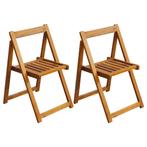 vidaXL Tuinstoelen inklapbaar 2 st massief acaciahout, Tuin en Terras, Tuinstoelen, Verzenden, Nieuw