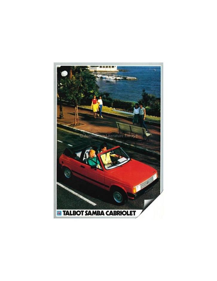 1983 TALBOT SAMBA CABRIOLET BROCHURE NEDERLANDS, Boeken, Auto's | Folders en Tijdschriften
