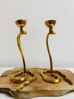 sculptuur, Bougeoir cobra - 25 cm - Messing, Huis en Inrichting, Nieuw