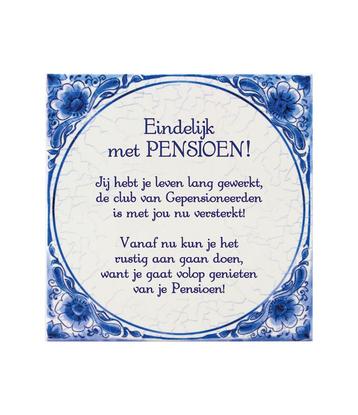 Delfts Blauw Tegel Pensioen 14,5cm, Verzenden