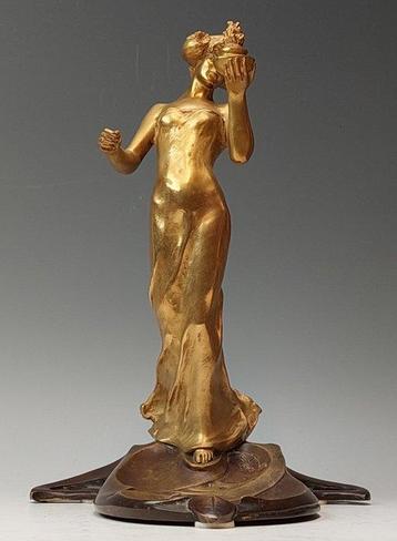 Charles Korschann (1872-1943) - sculptuur, Torch Lady - 28